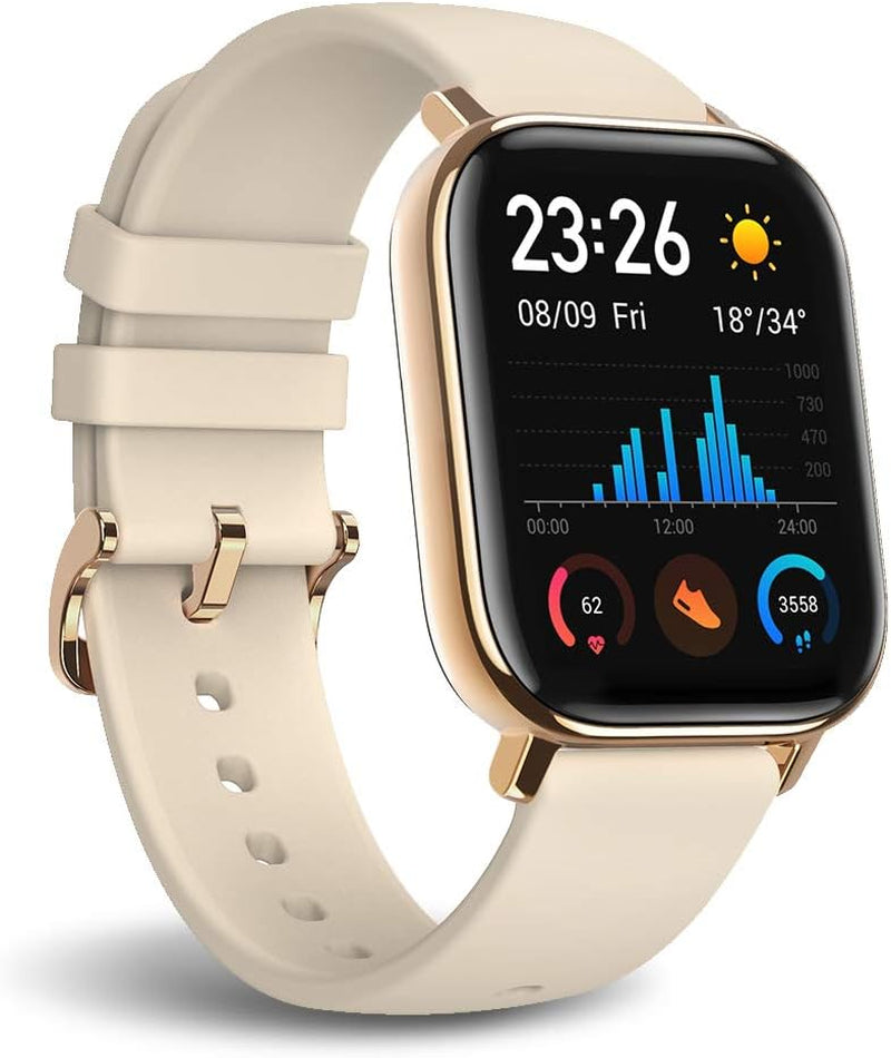 GTS 2 Fitness Smartwatch with Heart Rate Monitor, 14-Day Battery Life, Music Control, 1.65" Display, Sleep and Swim Tracking, GPS, Water Resistant, Smart Notifications, Desert Gold