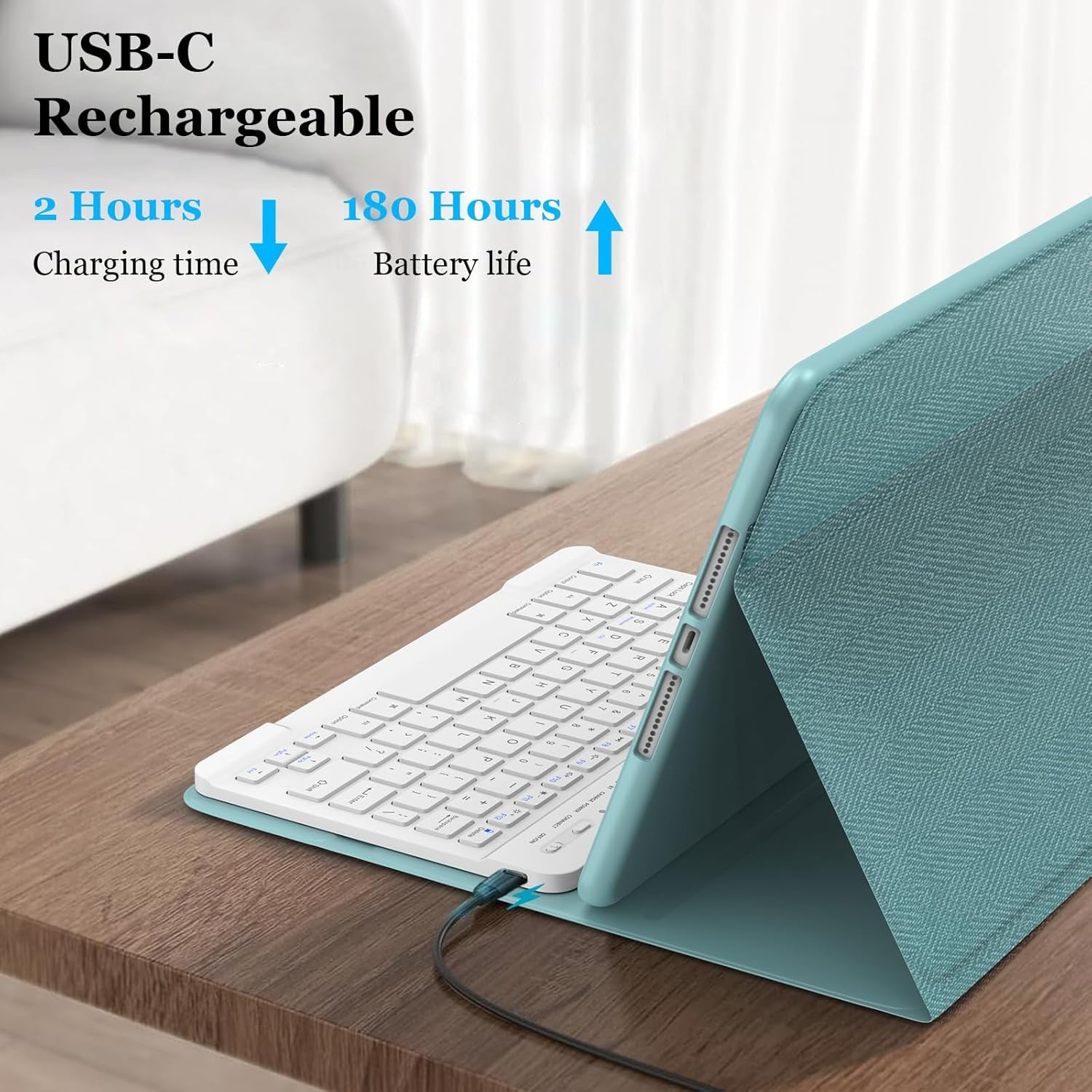 for Ipad Keyboard Case for 10.2" 9Th/8Th/7Th Generation 2021/2020/2019, Detachable Wireless BT Keyboard with Magnetic Protective Cover with Pencil Holder for Ipad Pro 10.5" 2019