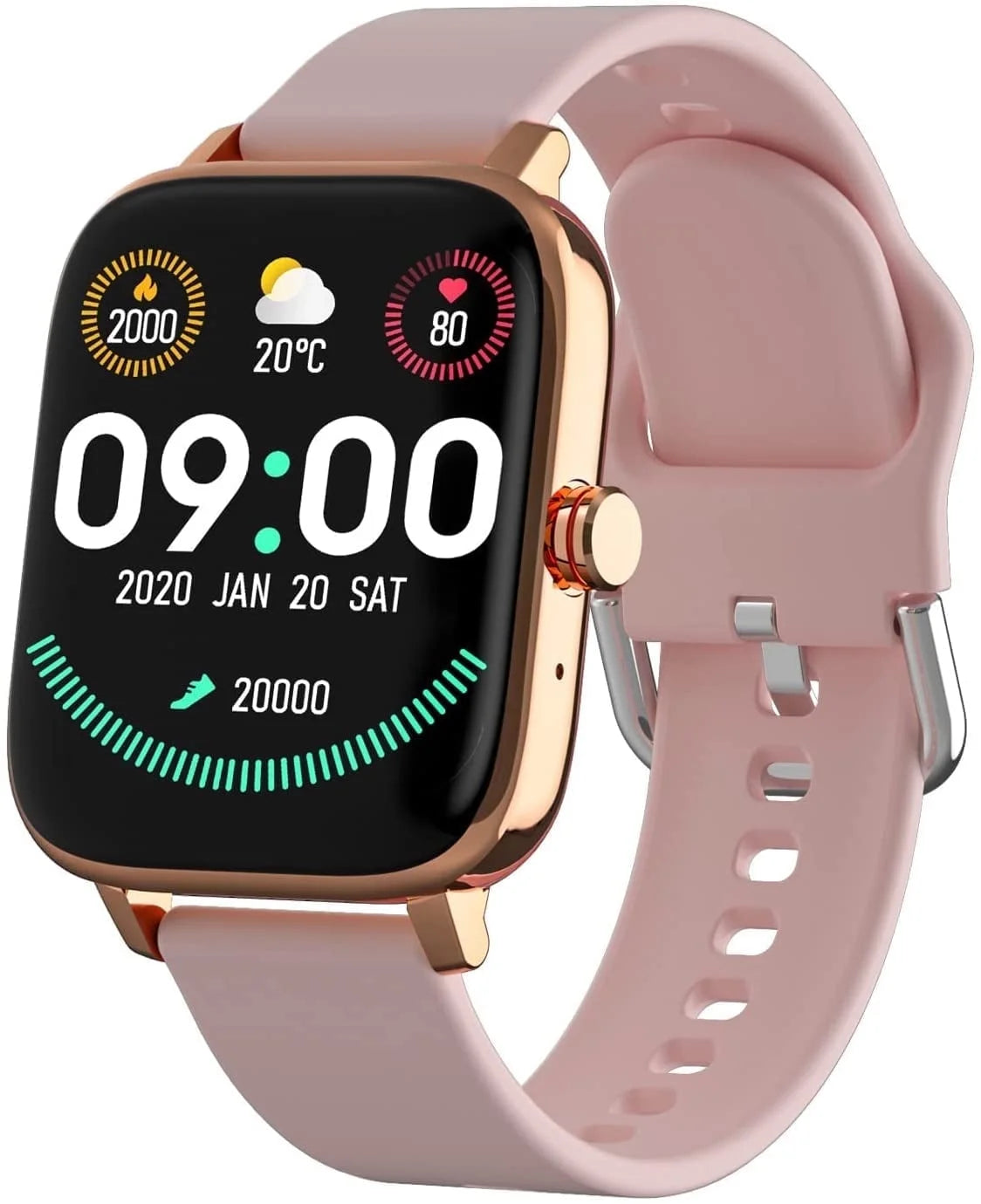 Smart Watch, 1.7'' Full Touch Answer/Make Call Android Smartwatch for Women & Men Compatible with Android & Ios (Pink)