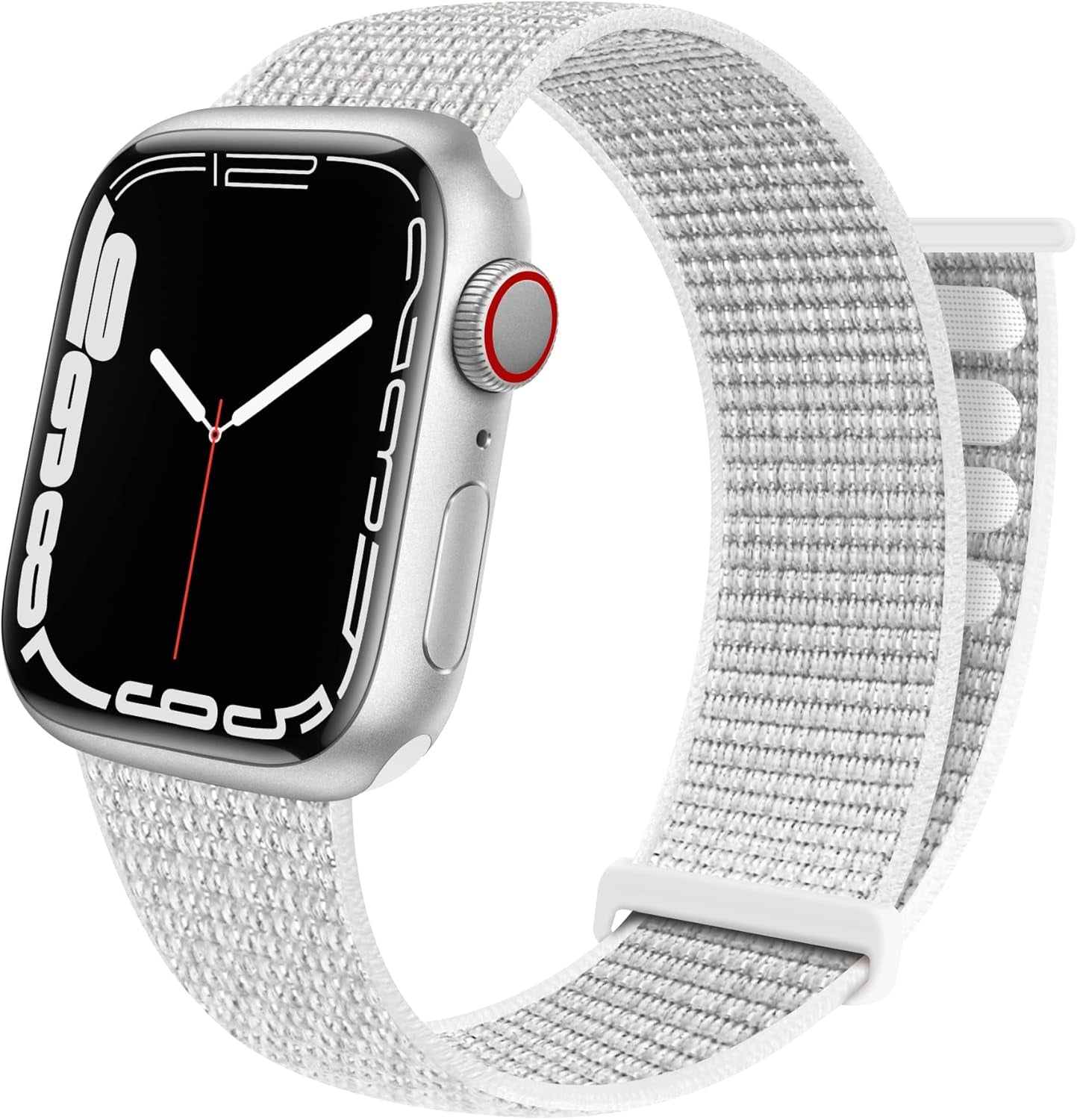 Sport Loop Band Compatible with Apple Watch Band 38Mm 40Mm 42Mm 44Mm Iwatch Series 6 5 SE 4 3 2 1 Strap, Nylon Velcro Women Men Stretchy Elastic Braided Adjustable Wristband, 42Mm 44Mm Summit White