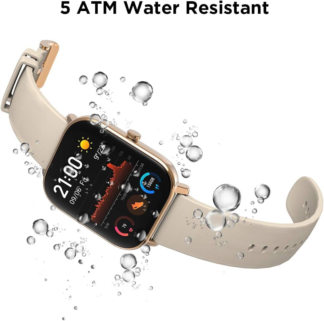 GTS 2 Fitness Smartwatch with Heart Rate Monitor, 14-Day Battery Life, Music Control, 1.65" Display, Sleep and Swim Tracking, GPS, Water Resistant, Smart Notifications, Desert Gold