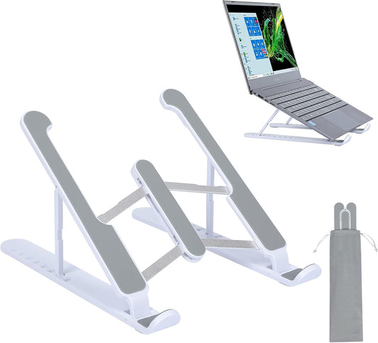 Portable Laptop Stand, 8 Angles Foldable Laptop Riser, Easy to Carry Computer Stand for Travel, Compatible with Macbook Air Pro, HP, Lenovo, Dell & All 10 to 15.6 Inches Laptops