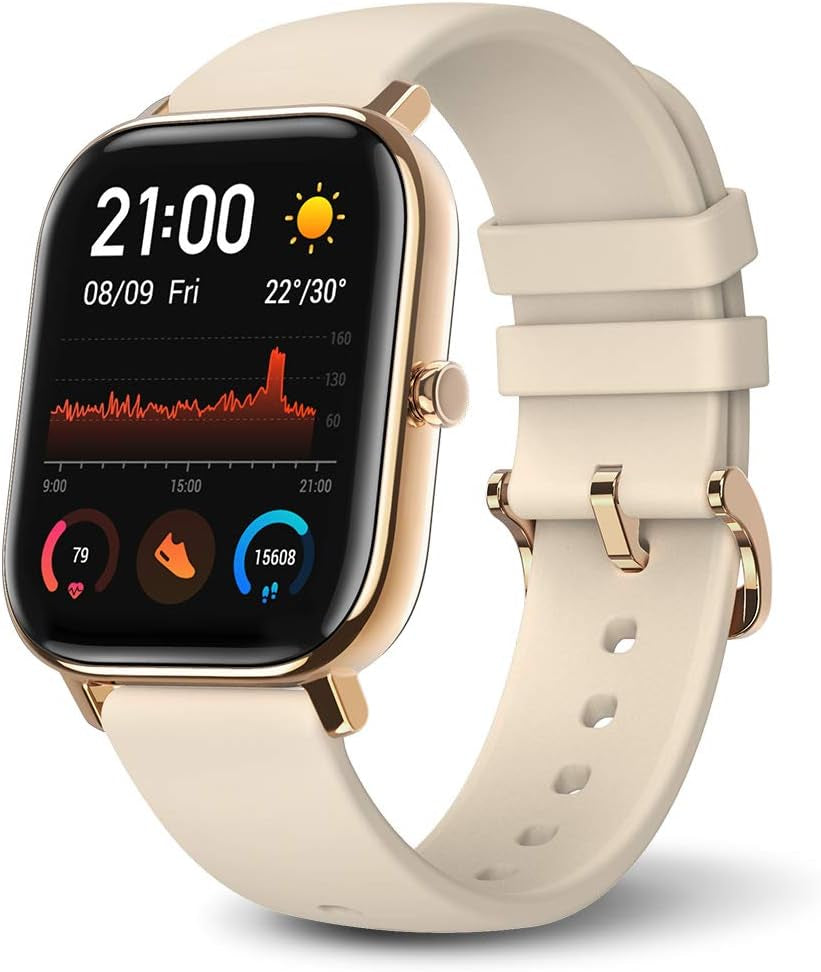 GTS 2 Fitness Smartwatch with Heart Rate Monitor, 14-Day Battery Life, Music Control, 1.65" Display, Sleep and Swim Tracking, GPS, Water Resistant, Smart Notifications, Desert Gold