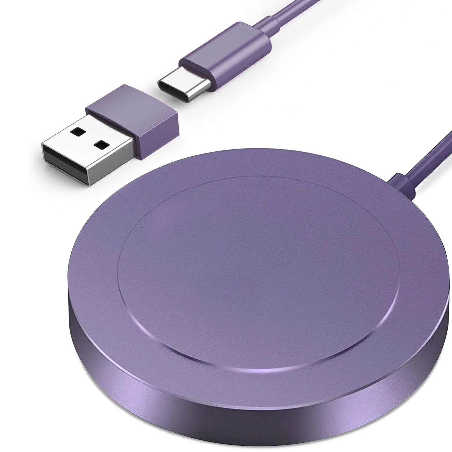 Fast Charging Pad - Wireless Charger Compatible for Iphone & Airpods 3/2/Pro, Purple