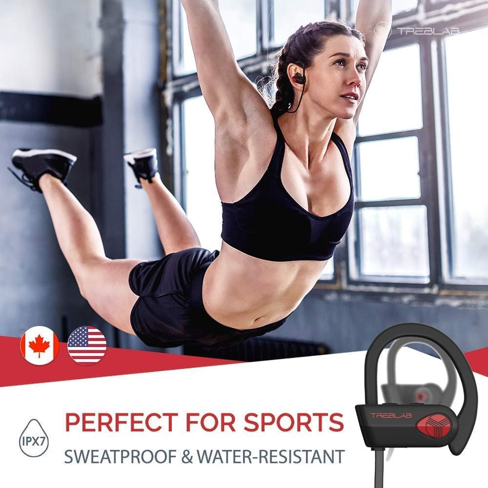 XR500 - Ultimate Cordless Bluetooth Running Headphones. Best Sport Wireless Earbuds for Gym. Noise Canceling Secure-Fit IPX7 Wireless Waterproof Headphones Mic. Workout Earphones 2019 Upgrade