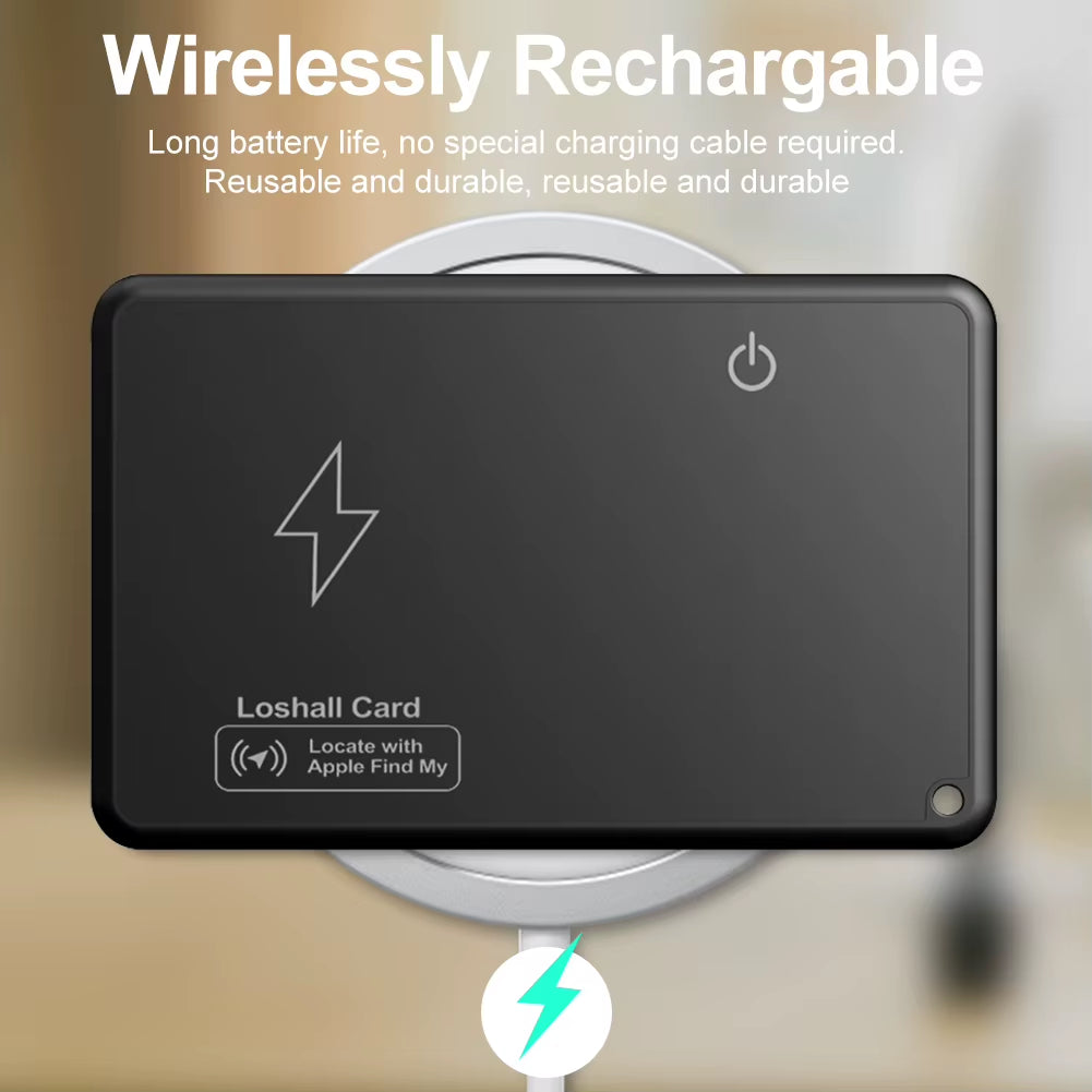 Wireless Charger Charging Tracking Card Wallet GPS Locator Smart Mini Tag for Iphone Find My Airtag Replacement GPS Finder