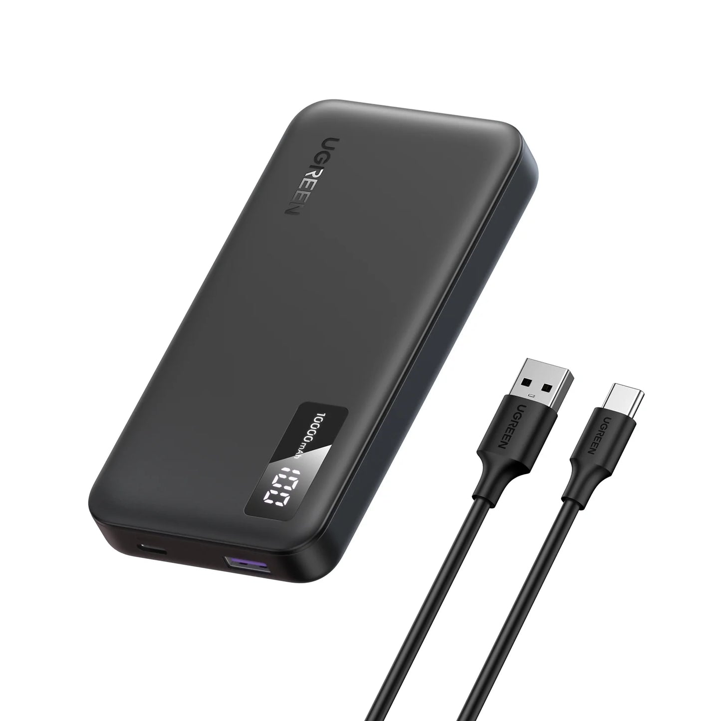 10000Mah Power Bank, 20W/22.5W Fast Portable Charger with 1.5Ft USB Cable, Black