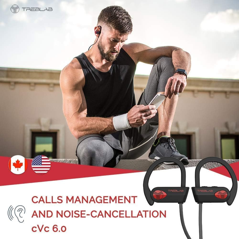 XR500 - Ultimate Cordless Bluetooth Running Headphones. Best Sport Wireless Earbuds for Gym. Noise Canceling Secure-Fit IPX7 Wireless Waterproof Headphones Mic. Workout Earphones 2019 Upgrade