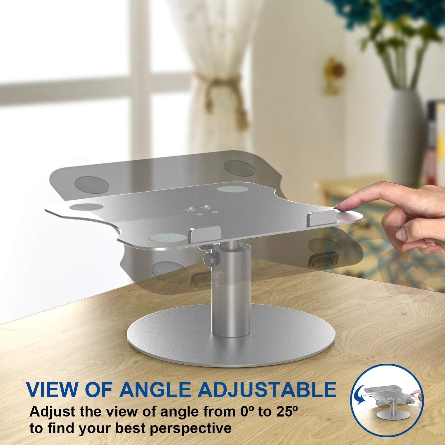 Adjustable Laptop Stand, Aluminum Laptop Riser, Multi-Angle Height Adjustable 360°Rotation Notebook Stand Desktop Holder Compatible with Mac Macbook Pro Air, Lenovo, Dell XPS, HP(10-17")