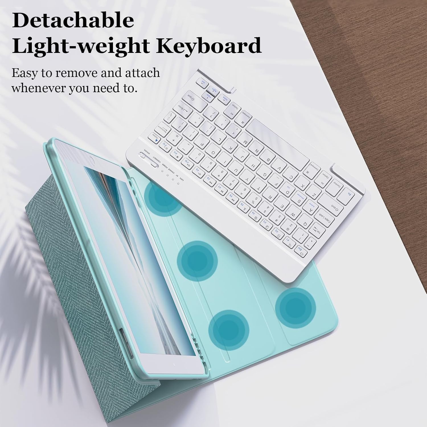 for Ipad Keyboard Case for 10.2" 9Th/8Th/7Th Generation 2021/2020/2019, Detachable Wireless BT Keyboard with Magnetic Protective Cover with Pencil Holder for Ipad Pro 10.5" 2019