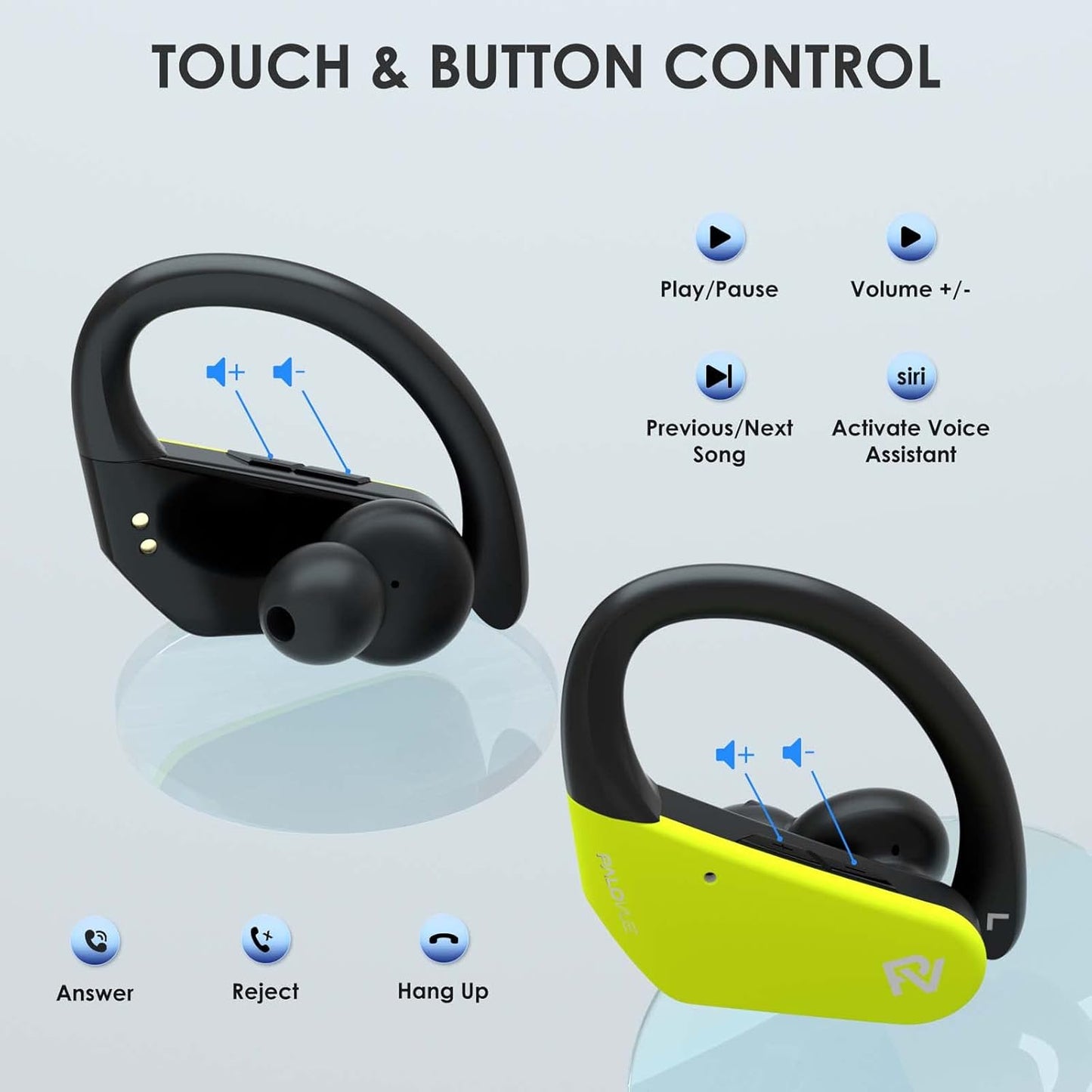 Wireless Earbuds Bluetooth 5.2 Headphones CVC8.0 Noise Cancelling Earbuds for Sport Sweatproof Wireless Earphones, 4 Mic for Clearer Call, Deep Bass Stereo In-Ear Headphones, Fast Pair