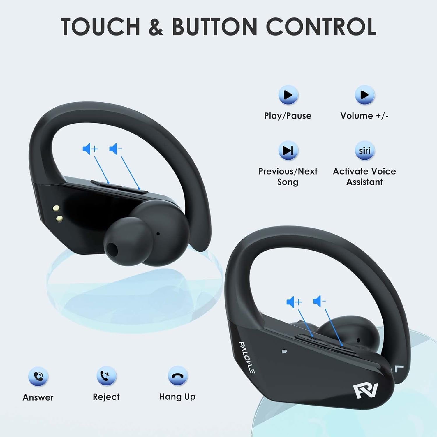 Wireless Earbuds Bluetooth 5.2 Headphones CVC8.0 Noise Cancelling Earbuds for Sport Sweatproof Wireless Earphones, 4 Mic for Clearer Call, Deep Bass Stereo In-Ear Headphones, Fast Pair