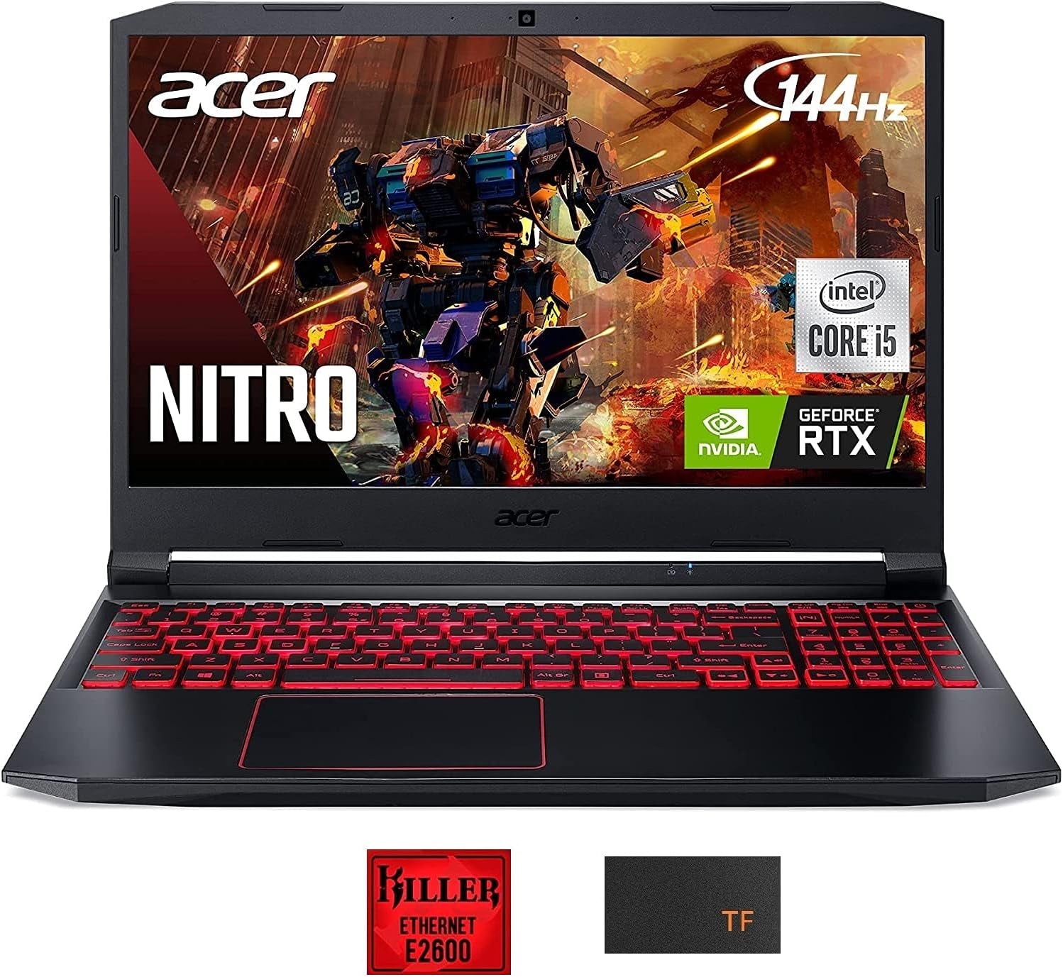 Newest Nitro 5 Premium Gaming Laptop: 15.6" FHD 144Hz IPS Display, Intel Gaming H Core I5-10300H, 32GB RAM, 512GB SSD+1TB HDD, Geforce RTX 3050, Wifi-6, Backlit-Kyb, DTSX, Cool Tech, Win10H, TF