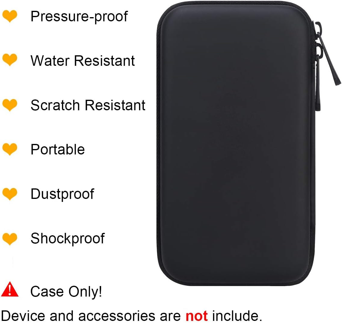 Carrying Hard Protective Case Impact Resistant Travel Power Bank Pouch Bag USB Cable Organizer for Earbuds, Cords, Charger Adapter, Electronic Accessories Wallet, Black